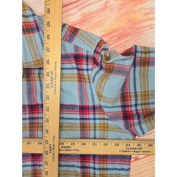 Orvis Mens Classic Fit Plaid Flannel Shirt Large 100% Cotton Long Sleeve - Picture 9 of 9